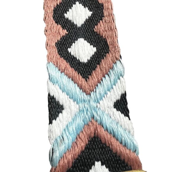 Unbranded Black Vegan Leather Sling Bag Embroidered Strap - Picture 9 of 10